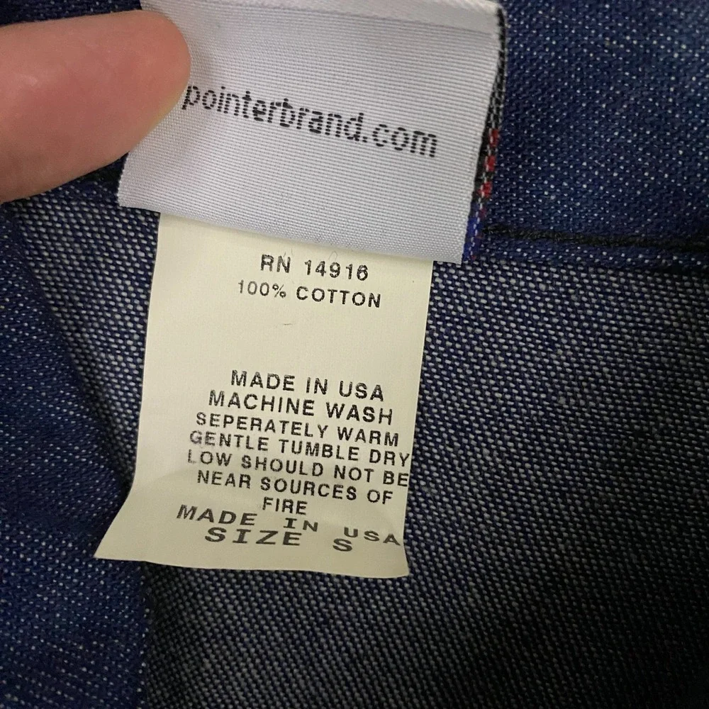 Vintage Pointer Brand Denim Chore Coat Mens Small Blue Barn Jacket Made USA